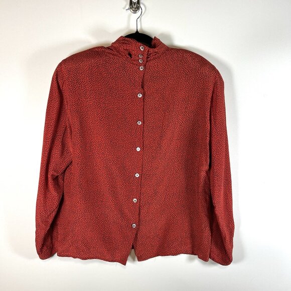 Vintage‎ Christian Dior Seperates Womens Red Polka Dot Silk Top Size 14 Designer - Picture 5 of 9
